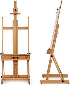 VISWIN Large H-Frame Easel for Painting 53"-91" H, Adjustable Solid Beech Wood Heavy Duty Easel Stand with Storage Tray, Hold Canvas up to 78", Art Easel for Adults, Artists - Natural