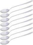 Bruntmor Soup Spoons - Soup Spoons Stainless steel - Stainless Steel Soup Spoons Round - Spoons for Eating Stainless - Durable and Stylish Stainless Steel Spoon - Set of 8-6.6 inches