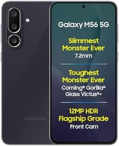 Samsung Galaxy M56 5G Mobile (Black, 8GB RAM, 128GB Storage)| Segment Slimmest | Gorilla Glass Victus+ | 10 Bit HDR Video | 50MP Camera | AI | Vapour Cooling Chamber | Lag-free Gaming| Without Charger