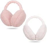 Draftor Women Earmuffs,2Pcs Winter Ear Muffs Adjustable Faux Fur Ear Warmer Warm Windproof Plush Earmuffs Foldable For Men Girl Thanksgiving