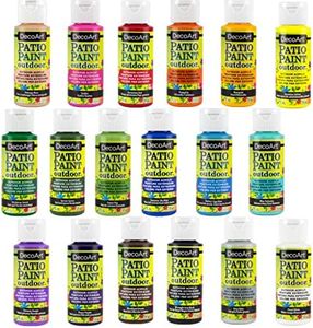 DecoArt ACRYLIC PATIO PAINT FAN FAVORITES SAMPLER SET, Assortment, 2 Fl Oz (Pack of 18)