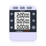 MOSTRUST Digital Dual Kitchen Timer, 3 Channels Count UP/Down Timer, Triple Cooking Timer, Large Display, Loud Volume Alarm with Magnetic Back, Stand, Battery Included (M382)