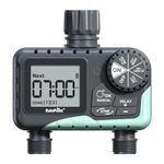 RAINPOINT Sprinkler Timer for Garden Hose - 2 Zone Hose Timer with Rain Delay/Manual Watering/Automatic Watering