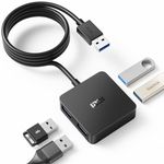 4 Port USB Hub, ICZI USB 3.0 Hub with 4FT Long cable Ultra Slim Data Hub USB Splitter Mini USB Extender For Macbook, XPS, Mac Pro/mini, USB Flash Drives, Notebook PC, iMac, Surface Pro, Mobile HDD