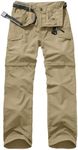 Jessie Kidden Hiking Walking Trousers Men,Quick Dry Convertible Lightweight Breathable Waterproof Outdoor Fishing Work Zip Off Cargo Pants, 6055 #Khaki, 34