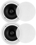 Pyle Pair Flush 8” Mount In-wall In-ceiling 2-Way Home Speaker System Spring Loaded Quick Connections Dual Polypropylene Cone Polymer Tweeter Stereo Sound 250 Watts (PDIC1681RD)