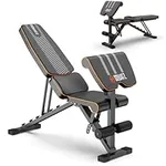 SQUATZ Adjustable Workout Bench - Multi-Purpose and Foldable Bench for High-Intensity Exercises, with Non Slip Foot Caps, Six Angle Adjustment Backrest, Preacher Curl, Can support up to 440lbs