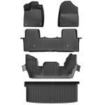 Weize Floor Mats for Honda Pilot 2023-2025, All Weather TPE Waterproof Anti-Slip 1st and 2nd Row and 3rd Row Trunk Mat Full Set Car Mats Cargo Liners Accessories, Set of 5 Mats