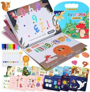 Activity Busy Books for Kids Ages 3-5 | Preschool Learning Activities Workbooks with Letter Tracing Handwriting Practice, Autism Sensory Pre-Assembled Educational Toys Gifts for Toddlers Boys Girls