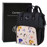 R for Rabbit Caramello Dino Diaper Bag for Mother, Multipurpose Stylish Diaper Bag with 11 Pockets, Water Resistant, 3 Insulated Front Pockets (Beige)