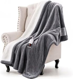 Warmrest Heated Blanket Electric King Blanket for Couch 100"x90" Light Grey