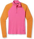 Smartwool Women s Base Layer Top - Merino 250 Wool Active 1/4 Zip Outerwear, Power Pink, Small