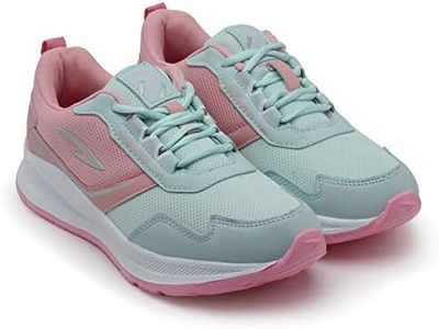 ASIAN Women's Cute Sports Running Shoes,Walking, Gym Casual Sneaker Lace-Up Shoes For Girl's Mint Pink, 7UK