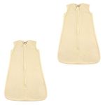 Hudson Baby Wearable Safe Cozy Warm Sleeping Bag, Cream Microfleece 2 Pack, 12-18 Months