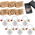 Thank You Gift for Teacher, 6 Pack Thank You Teacher Gifts Appreciation Gift Brown-Paper Thank You Cards with Envelopes Stainless Inspirational Keychain for Thanksgiving Christmas Graduation Gifts