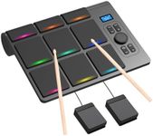 OYAYO 9 Pads Electronic Drum Pad, Electronic Tabletop Drum Set, Portable Digital Drum Kit with Velocity Sensitivity, LED Drum Pad Lights, MIDI Mac & PC Support, Ideal Gift for Beginners
