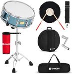 Vangoa Snare Drum Set, Student Snare Drum Kit with Stand, Drum Mute Pad, 5A Drum Sticks, Drum Keys, Sticks, 14"X 5.5", Blue