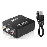 RCA to HDMI, AV to HDMI Converter 1080P Composite CVBS Video Audio Converter Adapter for Wii SNES N64 VHS Camera DVD, Supporting PAL/NTSC with USB Power Cable