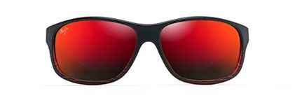 Maui Jim Kaiwi Channel W/Patented Polarizedplus2 Lenses Sport Sunglasses, Burgundy Stripe/Hawaii Lava Polarized, Medium