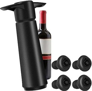 Wine Saver with 4pcs Vacuum Wine Stopper, Reusable Wine Pump + Wine Bottle Stoppers for Keep Wine Fresh(1 X Wine Preserver+ 4 X Wine Stopper)