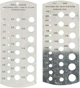 Metric and Imperial MM SAE Drill Size Measuring Gauge Set Hole Guide 2pc Set