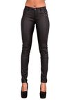 Crazy Lover Womens Leather Look Trousers Wet Look Leggings Slim Fit Jeans (6, Black)