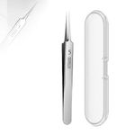 Biglumin Stainless Steel Tweezers - Stain Removal Tweezers, Tweezers, Pointed Stainless Steel Blackhead Remover, Pore Cleaner, Grease Granules, Tool Removal, Blackhead Stain Granules, Pimple Removal