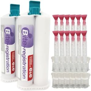 E&E Dental Bite Registration Material, Fast Set, Set of 2 50ml Cartridges + 12 Mixing Tips + 12 Patented Flat Tip