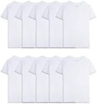 Fruit of the Loom Boys' Cotton White T Shirt, T Shirt - Toddler - 10 Pack - White, 4-5T