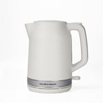 Hamilton Beach Electric Kettle, Ella, 1.7L, Boil Dry Protection, Auto Shut Off, Detachable Filter, Lift & Grip Handle, Push Button Lid, Water Level Window, UK Strix Technology, Matte White - HBK3045MW