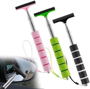 Yharnamite 3 Pcs Car Rearview Mirror Wiper, Portable Car Side Mirror Squeegee, Multifunctional Car Mirror Squeegee, Retractable Window Squeegee, Cleaning Tool for Windows, Mirrors, Glass Doors