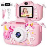 Ainiv Kids Camera, Unicorn Selfie Digital Camera for Girls, 1080P HD Video Camera for Kids with 32GB SD Card/2 Inch IPS Screen, Birthday Christmas Toys Gifts Shockproof Camera for Kids Age 3-12(Pink)