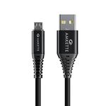 Amkette PowerPro Micro USB Fast charging cable with up to 480 Mbps transfer speeds and 6 Months Warranty - 1M (Black)