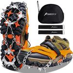 SHEEFLY Crampons Ice Cleats Traction,19 Spikes Snow Grips Ice Grippers Traction Anti-Slip Stainless Steel Spikes for Shoes and Boot,Microspikes for Running,Hiking,Climbing,Fishing,Running