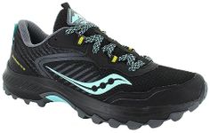 Saucony Women's, Excursion TR15 Trail Running Shoe, Black/Mint/Yellow, 10