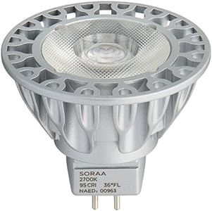 Bulbrite SM16-09-36D-927-03 SORAA 9W LED MR16 2700K VIVID3 36° DIM, Silver
