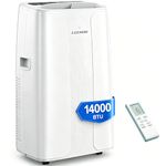 LEENON Air Conditioning Unit 14000 BTU Portable Air Conditioner, Powerful 4-in-1 AC Conditioners Dehumidifier Fan & Sleep Mode, Aircon Unit with 24H Timer,Auto-Swing, Remote Control, Exhaust Hose