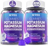 Potassium Magnesium Gummies - Potassium Supplement w/Ashwagandha 200mg, High Absorption Magnesium Glycinate,B6,B12,Potassium Citrate for Leg Cramps,Muscle,Electroyte for Adults Kids,Sugar-Free, 2Pack