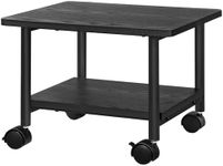 VASAGLE Industrial Under Desk Printer Stand, 2-Tier Mobile Machine Cart with Shelf, Heavy Duty Storage Rack for Office and Home, Black UOPS02B
