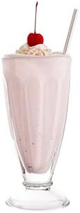 Vikko Milkshake Glasses, Set of 12 Footed Ice Cream Cups, 11.5 Ounce Milkshake Cups, Thick and Durable Dessert Cups Glass, Ice Cream Bowls, Sundae Glasses