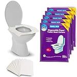 GoHygiene Flushable Paper Toilet Seat Covers, 5 Travel Packs (50 Covers), Each Pack contains 10 Paper Seat Covers, Hygienic, Disposable, Pocket Size, Use in Public Toilets