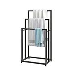 Crocofair Freestanding Metal Towel Rack Holder with 3 Tier for Bathroom Towel Rack Hand Towels Modern Washcloths Holder Drying Rack (Black)