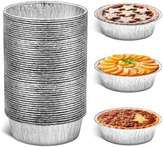 Round Foil Cake Pans – 50 Pack 6-Inch Reusable Aluminum Baking Pans | Stackable, Durable & Grease-Resistant | Great for Tarts, Baking, Cheesecakes, Catering, Meal Prep, Takeout, Freezer & Storage Use