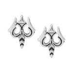 Nemichand Jewels Pure Silver 925 (Chandi) Small Trishul Studs/Earring For Men