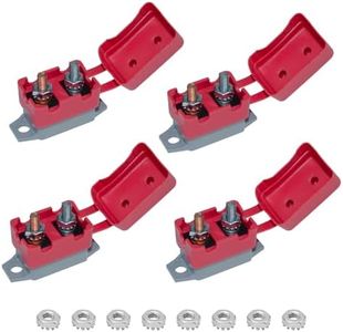 Auto Reset Circuit Breaker, Stud Type Circuit Breakers with Cover, 12V - 24V DC 20 Amp for RV Marine Boat Trolling, Car Engines and More 4PCS
