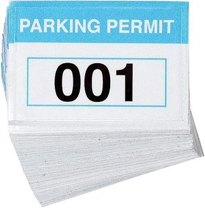 Sequentially Numbered Parking Permit Sticker (Light Blue, 2 x 3 in, 100-Pack)