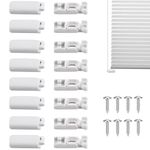 Demarsen 8 Pcs Clamp Bracket Pleated Blinds,White Pleated Blinds Replacement Parts Set with 8 Pcs Screw,Pleated Clamp Support Accessories for Home Offices Restaurants Shop Decoration