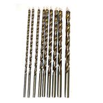 JVJ 9-Piece 4–10 mm HSS Cobalt Drills, 200 mm Length, Spiral Drill Bit for Drilling