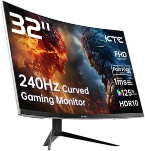 KTC 32 inch 240Hz Curved Gaming Monitor 1500R 1080P 125% sRGB 1ms, Freesync/G-sync HDR10,HDMI/DP/USB Ports VESA,Tilt Adjustable,Xbox PS5 Switch,Black