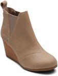 TOMS Desert Tan Leopard Suede Kelsy Bootie 10014153, Taupe Grey Leather/Suede, 8.5